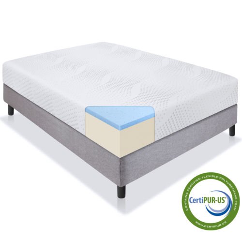 10"" Dual Layered Gel Memory Foam Mattress Full- CertiPUR-US Certified Foam