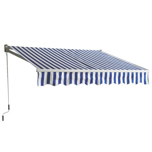 13'*8.2'Patio Awning Outdoor Deck Manual Retractable Shade Sun Shelter Canopy BW