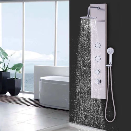 55"" Stainless Steel Rainfall Shower Panel Massage System w/ Jets & Hand Shower