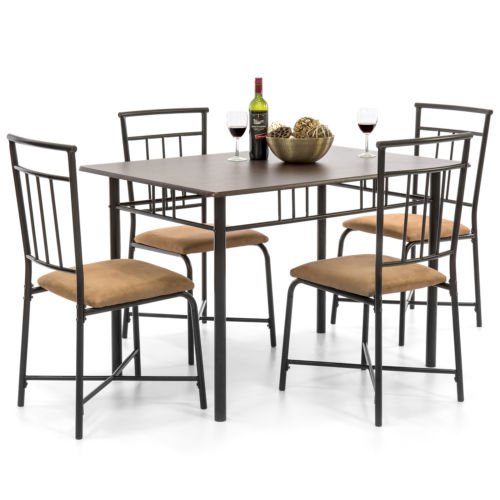 Best Choice Products 5Piece Dining Set W/ Wooden Table Top and Metal Frame