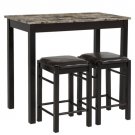 Best Choice Products 3 PC Dining Table Set Includes Table and 2 Stools
