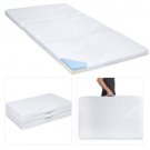 Portable 3"" Tri Folding Gel Memory Foam Floor Mattress Queen Removable Cover