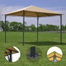 Outdoor 10'x10' Square Gazebo Canopy Tent Shelter Awning Garden Patio Tan
