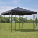 Patio 10'x10' Square Gazebo Canopy Tent Steel Frame Shelter Awning W/Gray Cover