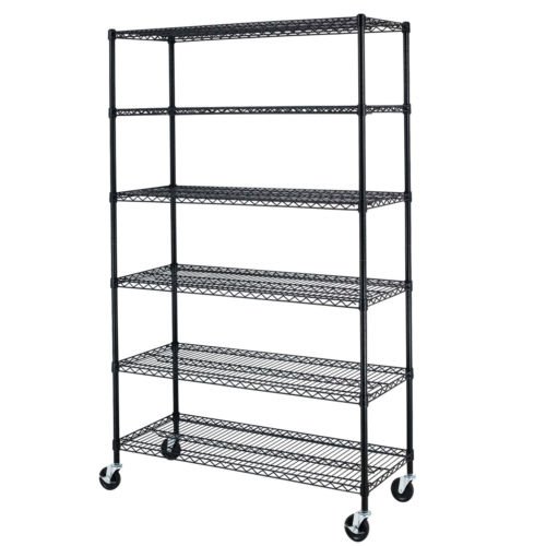 72""x48""x18"" Commercial 6 Tier Shelf Adjustable Steel Wire Metal Shelving Rack