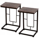 2PCS 21.7"" Wood Coffee Tray Side Sofa End Table Couch Stand Lap Antique Finish