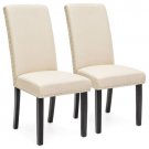 Best Choice Products Set of 2 Studded Parsons Dining Chairs (Beige)