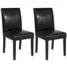 BCP Set of (2) Black Leather Dining Chairs Elegant Design Contemporary Furniture
