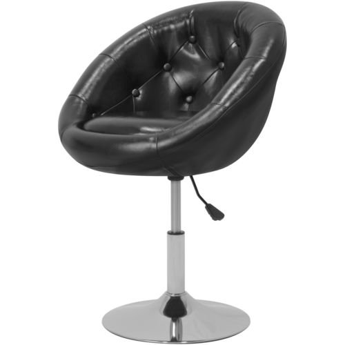 Best Choice Products Adjustable Tufted Round Swivel Accent Chair (Black)