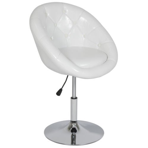 Best Choice Products Adjustable Tufted Round Swivel Accent Chair (White)