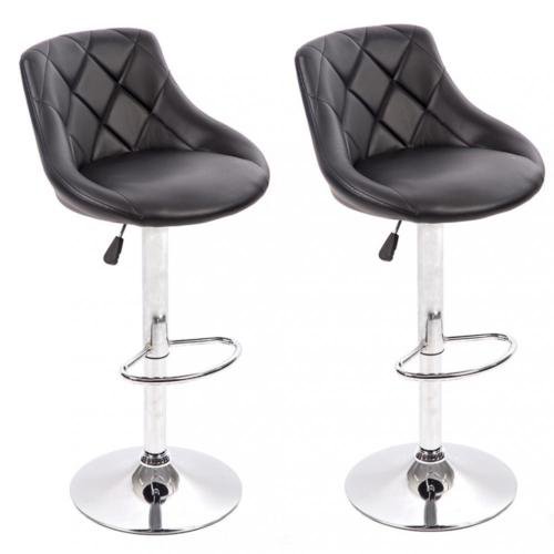 PU Leather Bar Stools Modern Swivel Dinning Kitchen Chair, Set Of 2, B52