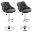 PU Leather Bar Stools Modern Swivel Dinning Kitchen Chair, Set Of 2, B52