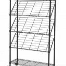Black 4-Tier Magazine Show Rack Trade Show Literature Brochure Display M61