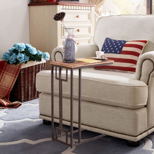 26"" Solid Wood Coffee Tray Side Sofa End Table Ottoman Couch Stand TV Lap Snack