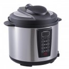 Black 1000-Watt 6-Quart Electric Pressure Cooker Brushed Stainless and Matte 603