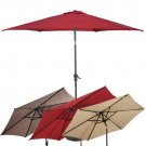 GOPLUS 10FT Patio Umbrella 6 Ribs Market Steel Tilt W/ Crank Outdoor Garden