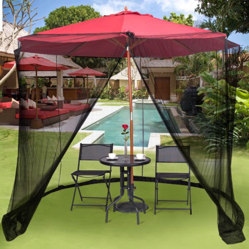 9/10FT Umbrella Table Screen Cover Mosquito Bug Insect Net Outdoor Patio Netting