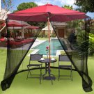 9/10FT Umbrella Table Screen Cover Mosquito Bug Insect Net Outdoor Patio Netting