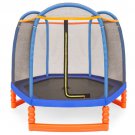 7FT Kids Outdoor Mini Trampoline w/ Enclosure Safety Net Pad