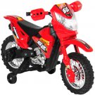 6V Electric Kids Ride On Motorcycle Dirt Bike W/ Training Wheels- Red