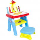 Projector Learning Drawing Table With Chair, Easel, Markers and Drawing Patterns