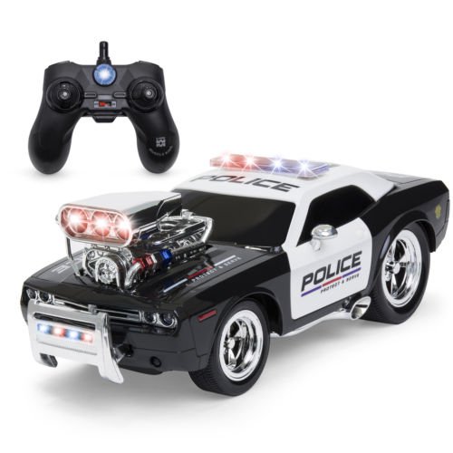 2.4 GHz Remote Control Police Car w/ Lights, Rechargeable Batteries, USB Cable