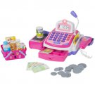 Pretend Play Electronic Cash Register Toy Realistic Actions & Sounds Pink