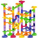105 PcTranslucent Marble Run Coaster Railway Set 75 Building Blocks+30 Marbles