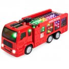 Toy Fire Truck Electric Flashing Lights and Siren Sound, Bump and Go Action