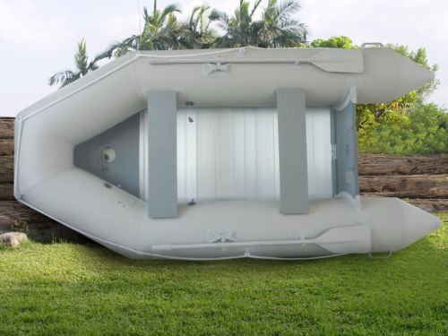 New 1.2mm PVC 10.5' Inflatable Boat Tender Raft Dinghy With Floor Gray