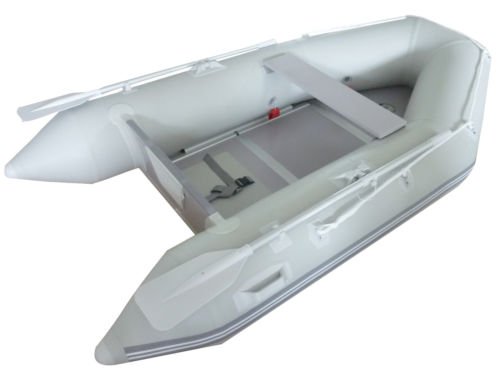 New 1.2mm PVC 9' Inflatable Boat Tender Raft Dinghy With Floor Gray