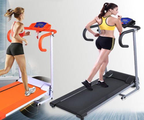 Goplus 500W Folding Electric Treadmill Portable Motorized Running Machine Black