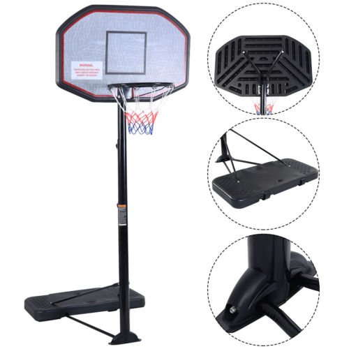 Goplus 10FT 43'' Backboard In/Outdoor Adjustable Height Basketball Hoop System