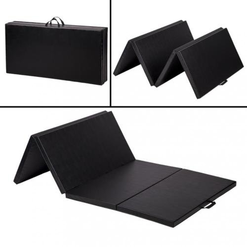 4'x8'x2""Thick Folding Panel Gymnastics Mat Gym Fitness Exercise Mat Black GM08