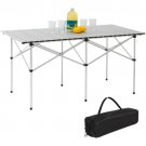 Camping Portable Aluminum 55"" Roll-Up Picnic Table W/ Carrying Bag