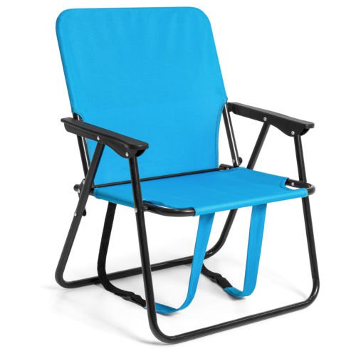 BCP 12"" Height Seat Backpack Folding Chair Outdoor Beach Camping -Blue
