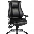 High Back Bonded Leather Executive Office Chair with Upgraded Arms 0566C Black