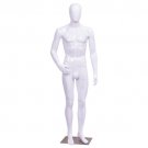 Male Mannequin Full Body Dress Form Display Plastic Egg Head High Gloss White