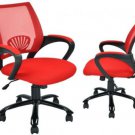 Sets of 2 Ergonomic Mesh Computer Office Desk Task Chair w/Metal Base H12 Red