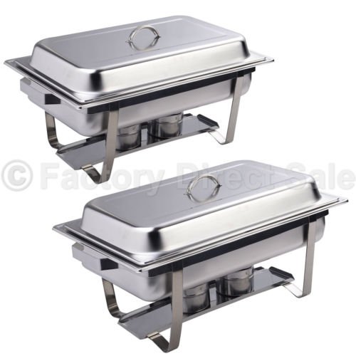 Goplus 2 Pack of 9 Quart Rectangular Chafing Dish Stainless Steel Full Size New