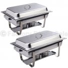 Goplus 2 Pack of 9 Quart Rectangular Chafing Dish Stainless Steel Full Size New