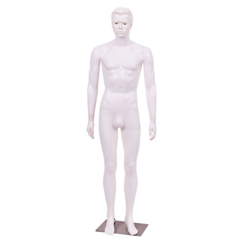 6 FT Male Mannequin Plastic Full Body Dress Form Display w/ Base White New