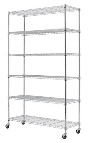Chrome 82""x48""x18"" 6 Tier Layer Shelf Adjustable Wire Metal Shelving Rack 76