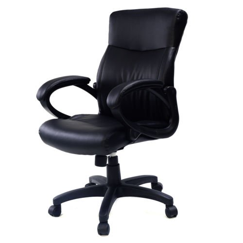 2016 Style PU Leather Ergonomic Computer Desk Task Office Chair Black