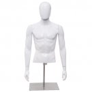 Male Mannequin Realistic Plastic Half Body Head Turn Dress Form Display w/Base