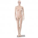 Goplus Female Mannequin Plastic Realistic Display Head Turns Dress Form w/ Base