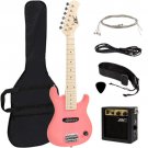 Electric Guitar Kids 30"" Pink Guitar With Amp + Case + Strap and More New