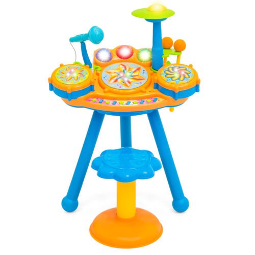 Best Choice Products Electronic Toy Kids Drum Set w/ Stool, Microphone