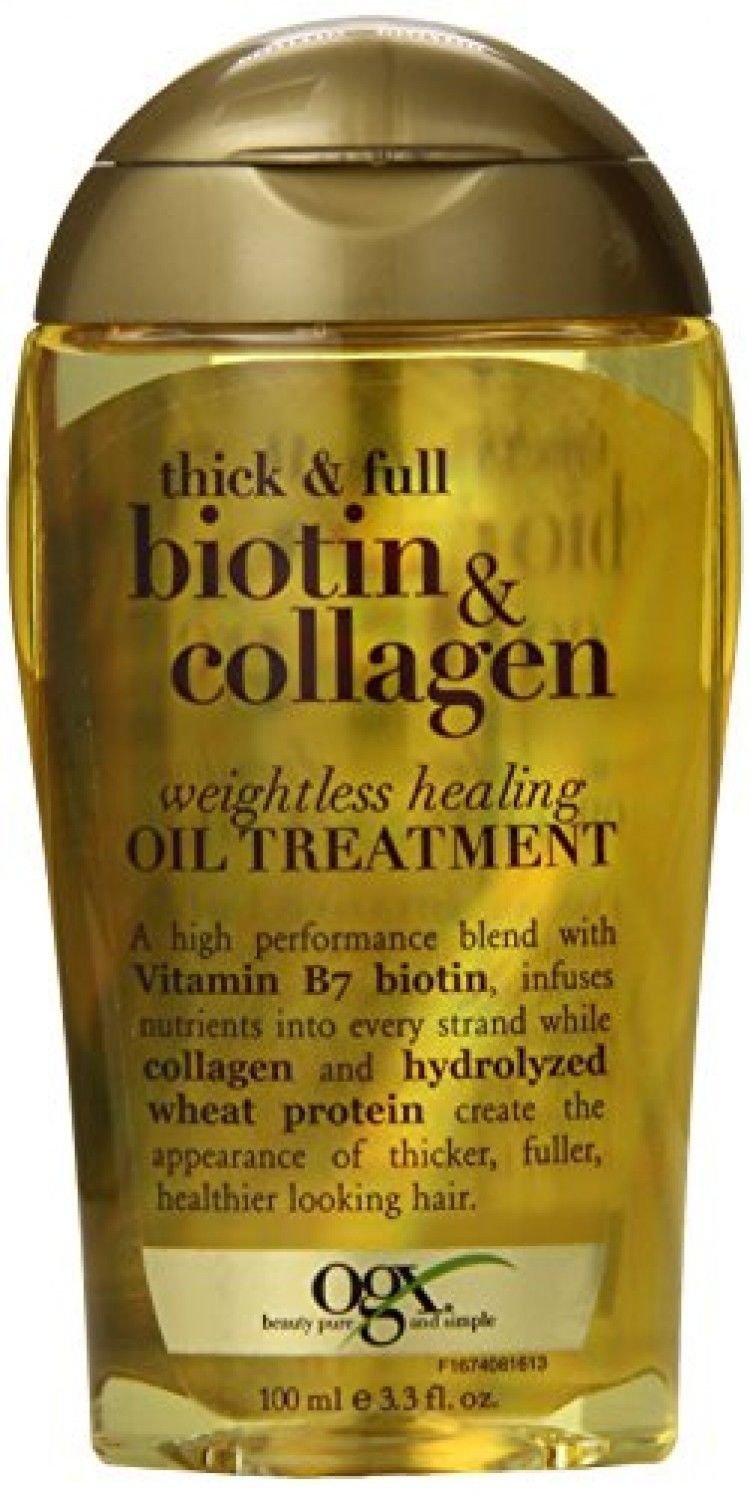 New OGX Weightless Healing Oil Treatment, Thick and Full Biotin and Collagen, 3.3