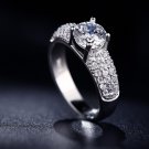 Exquisite S925 White Gold Plated Vintage 1.5 Carat Cubic Zirconia Ring For Women